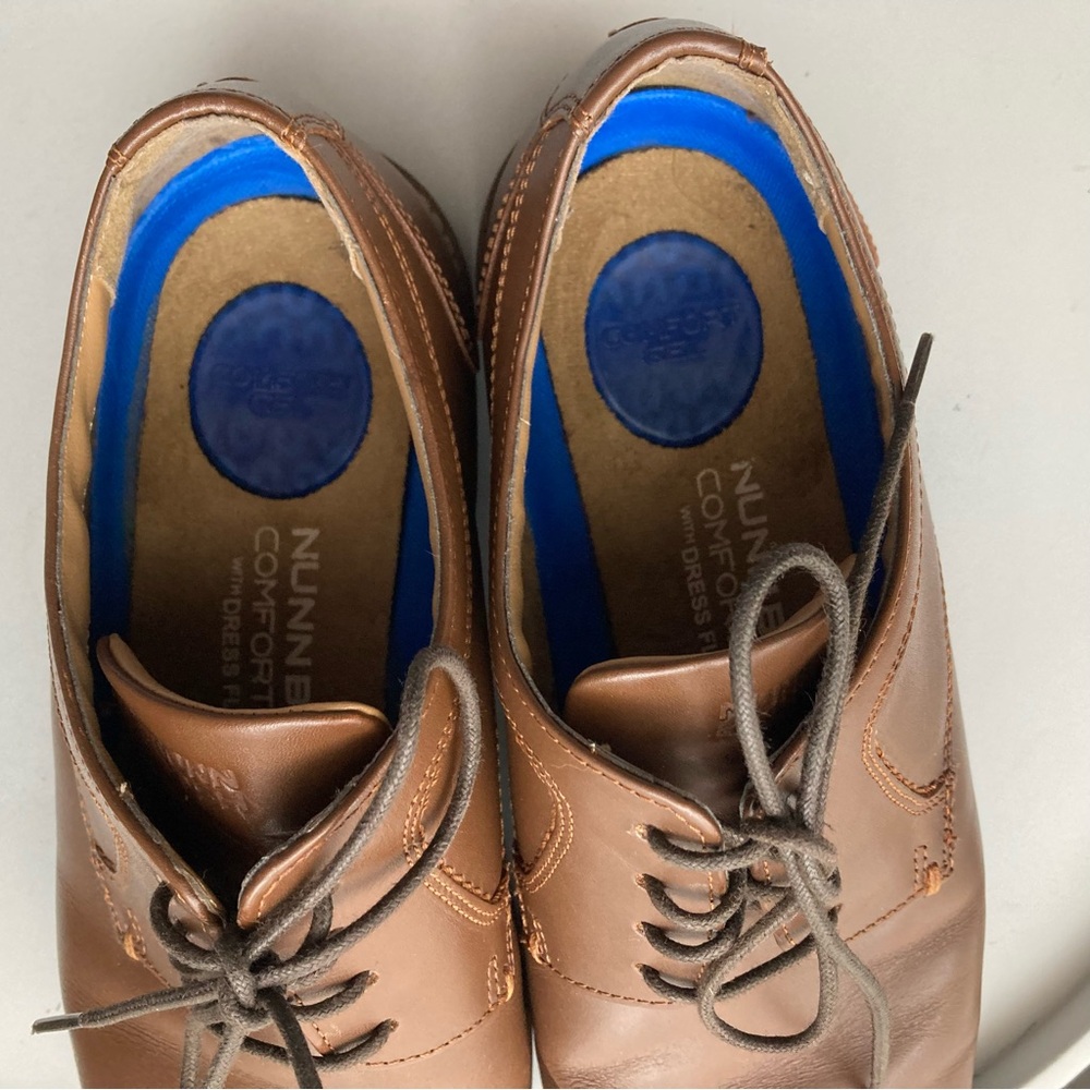 Size 10 M Nunn Bush Men's Westwood Flex Lace Up Oxfords Brown Dress shoes - Picture 11 of 11